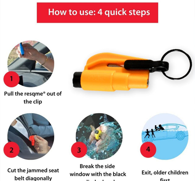 2 in 1 Emergency Safety Cutter with Key Chain, Small Portable Handy Emergency Safely Glass Breaking & Seat Belt Cutting Keychain Tool