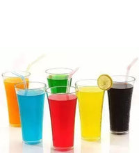 Transparent plastic glasses for juice