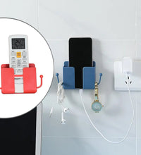 Remote control storage box with side hooks, wall mounted organizer case.