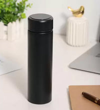 Stainless steel smart water bottle, front view