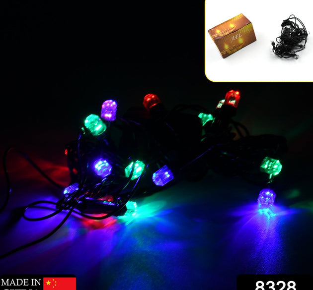 Multi-color LED string light for Diwali and Christmas decorations, with vibrant lights.