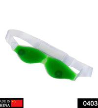 Cold eye mask with green straps