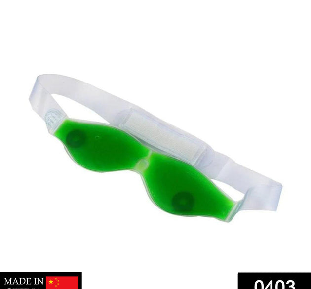 Green cold eye mask with straps