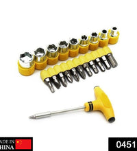 Screwdriver set with various tools and accessories.