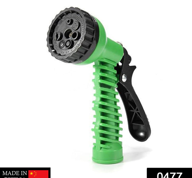 Garden hose nozzle with spray gun connector.