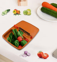 Fruit and vegetable cut and wash box with tray, for easy cleaning and cutting.