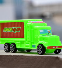 Plastic toy truck with cargo, designed for kids