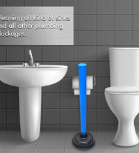 Plunger for removing toilet blockages, detailed view