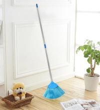 Adjustable broom stick on wooden floor