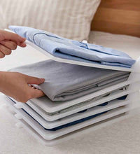 Space-saving cloth organizer for efficient fabric storage and arrangement.