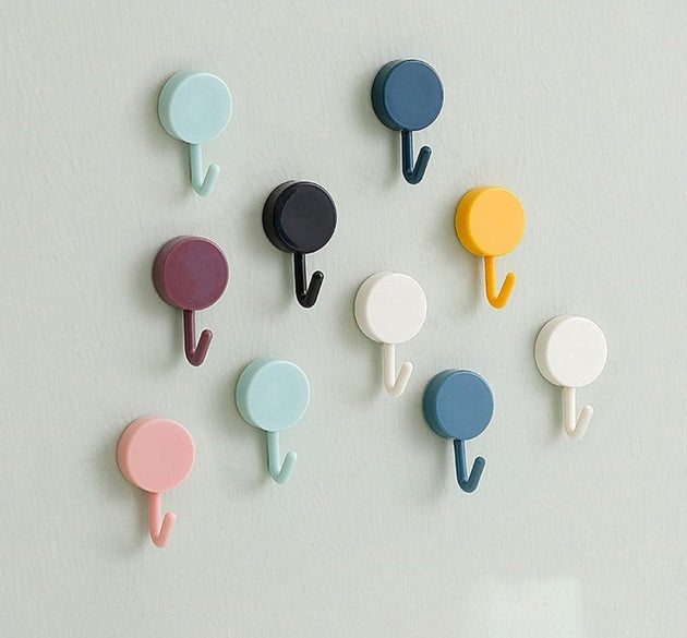 Pack of 10 self-adhesive sticky hooks