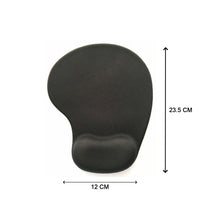 Detailed view of wrist support mouse pad, ideal for long computer sessions