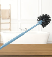 Round toilet brush with durable bristles for scrubbing