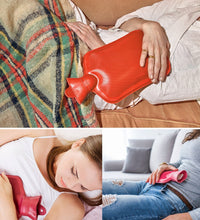 Comfortable medium rubber hot water bag for pain relief and relaxation.