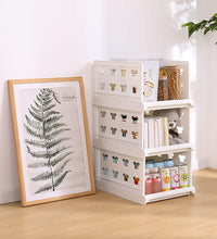 3-layer stackable storage cart, foldable and multifunctional