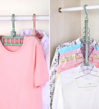 Clothes organization hanger hooks for wardrobe and balcony use.