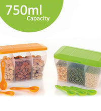 750ml square plastic organizer, ideal for food storage and organization.