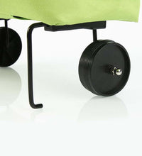 Compact folding trolley bag for shopping and travel luggage.