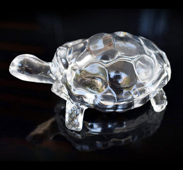 Crystal glass turtle-tortoise for Feng Shui and Vastu