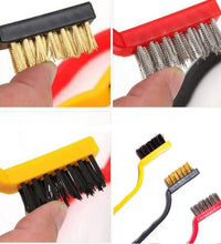 Cleaning wire brushes set with different bristle types