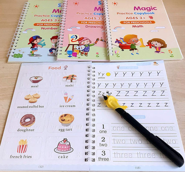 4-piece magic copybook set for kids and adults