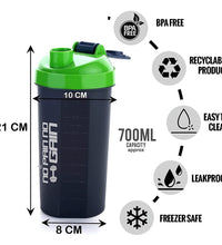 3-compartment gym shake blender with storage