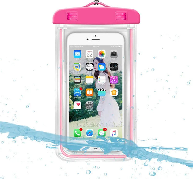 Waterproof zip lock pouch for mobile phones, suitable for use underwater.