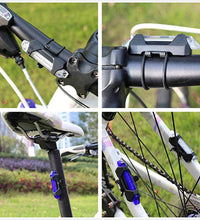 Blue waterproof LED light for bicycle, rechargeable and bright.