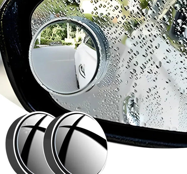 360DEGREE BLIND SPOT ROUND WIDE ANGLE ADJUSTABLE CONVEX REAR VIEW MIRROR - PACK OF 2