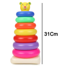 Jumbo plastic stacking rings in teddy bear design