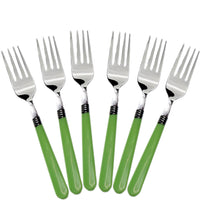 Set of 6 dining forks with comfortable handle and stainless steel finish.