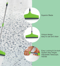 Stainless steel wiper with floor cleaning function.