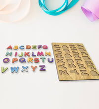 GEMEM Wooden Letters and Shapes Puzzle Board