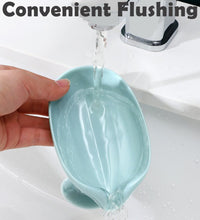 Soap holder with leaf design, includes drainage for easy soap drying.