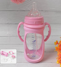 Baby Feeding Bottle with Handles & Straw