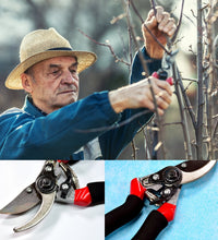 Red garden pruners, sharp cutter for trimming