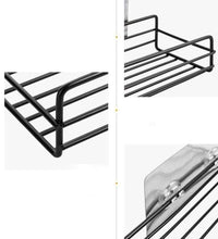 Wall-mounted metal rack for bathroom and kitchen