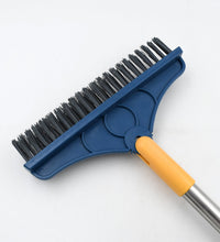 Rotatable cleaning brush with wiper, long handle for easy use