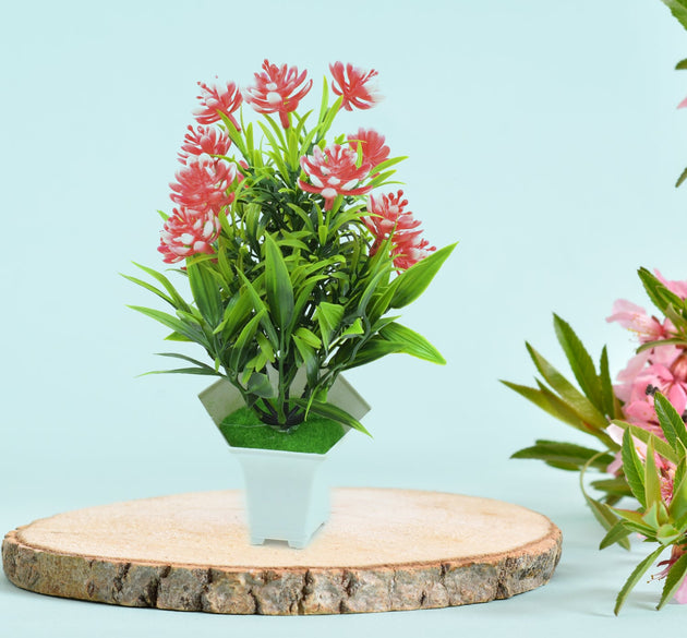 Wild Artificial Flower Plants with Cute Pot | Flower Plant for Home Office Decor | Tabletop and Desk Decoration | Artificial Flower for Balcony Indoor Decor, Plants for Living Room (1 Pc)