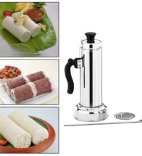 Puttu maker set with steamer plate and silver lid