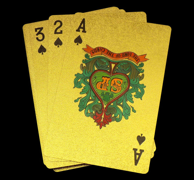 Gold plated poker cards, luxurious and stylish