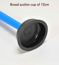 Toilet plunger, suction cup, and handle for blockages