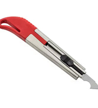 Plastic cutter with additional cutting blade and precision knife