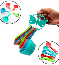 10-piece plastic measuring spoons and cups set for accurate cooking