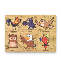 Lewo Wooden Bird Shape Puzzle Board