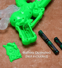 Kids' laser light gun with musical effects, close-up shot