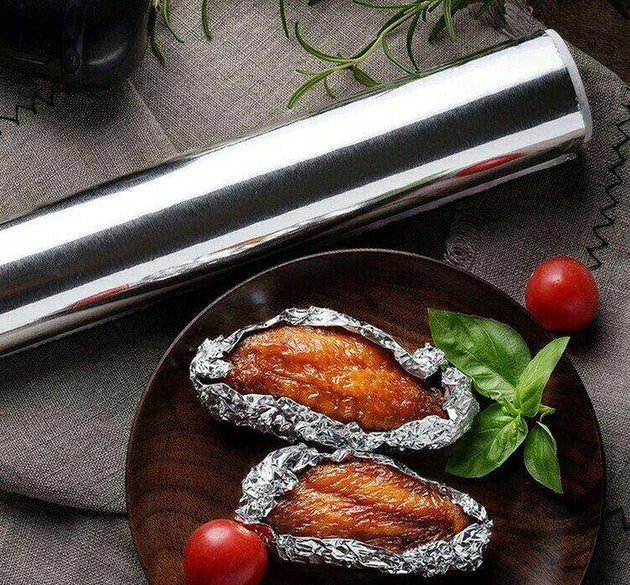 Heavy duty aluminum foil roll, non-stick for grilling