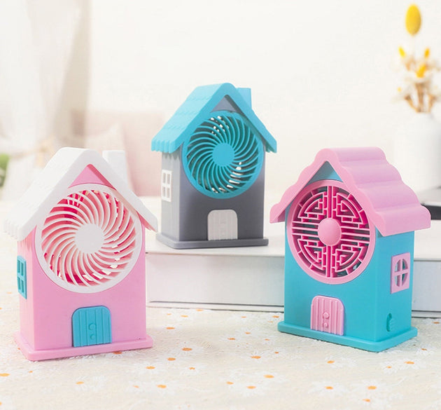 Mini House Fan House Design Rechargeable Portable Personal Desk Fan For Home , Office & Kids Use (Battery Not Include)