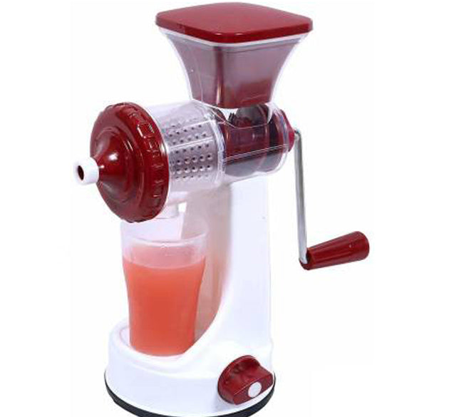 Manual fruit juicer with juice cup and waste collector