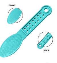 Textured foot scrubber for smooth feet.